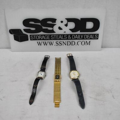 3pc Watches - Used, work, new batteries needed