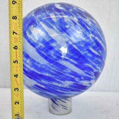 Blue/Clear Glass Orb: Pendant Light Cover? Decor Piece?