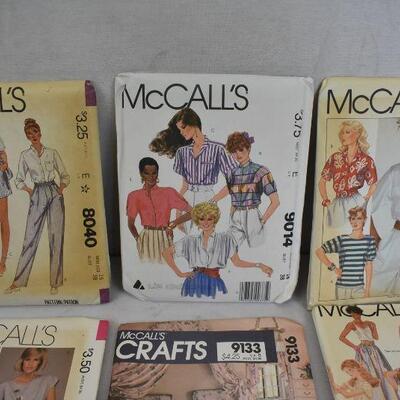 9 pc Sewing Patterns for Clothing, by McCall's - Vintage