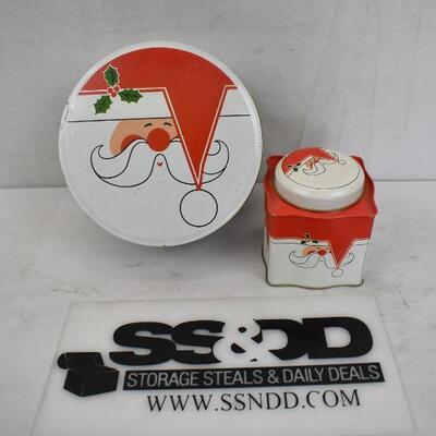 Christmas Tins, Coordinating/Matching Santa Design