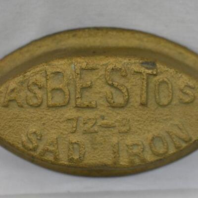 Asbestos 72-B Sad Iron. Heavy Cast. No Handle