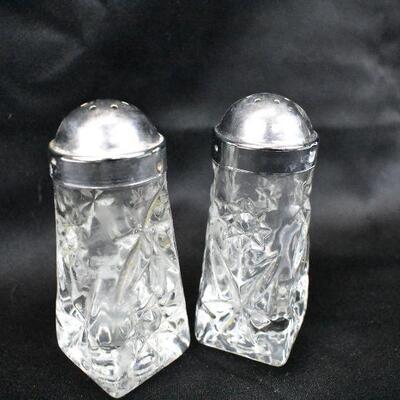 Glass Tower Salt & Pepper Shakers, Anchor Hocking Star of David - Vintage