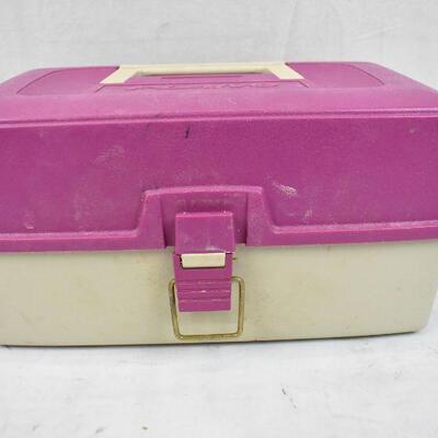 Plano Organizer Box Tackle/Crafts/etc: Tan & Purple