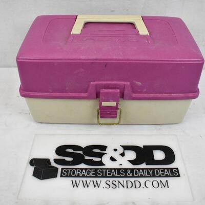 Plano Organizer Box Tackle/Crafts/etc: Tan & Purple