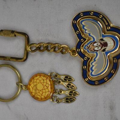 5 pc Keychain Collection: Dreamcatcher, Utah, Footprints, Watering Can, Angel