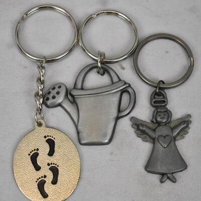 5 pc Keychain Collection: Dreamcatcher, Utah, Footprints, Watering Can, Angel