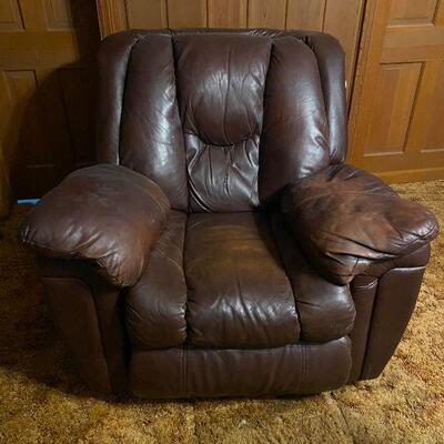 Brown Faux Leather Recliner