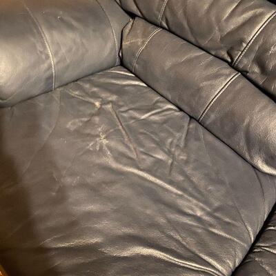 Benchcraft Navy Leather Sofa