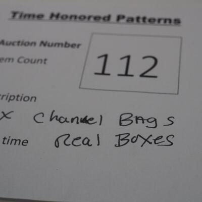 Lot 112 3 Faux Chanel Purses and 2 empty boxes