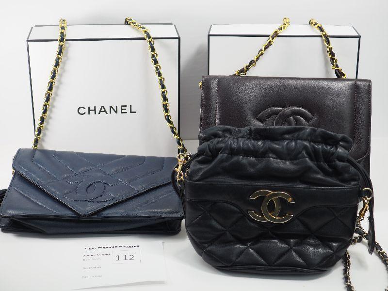 Lot 112 3 Faux Chanel Purses and 2 empty boxes