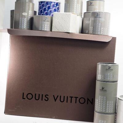 113 Empty Swarovski Crystal boxes, Empty Large Louis Vuitton box