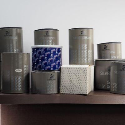 113 Empty Swarovski Crystal boxes, Empty Large Louis Vuitton box
