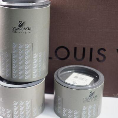 113 Empty Swarovski Crystal boxes, Empty Large Louis Vuitton box
