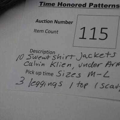 Lot 115 Sweatshirts and leggings
