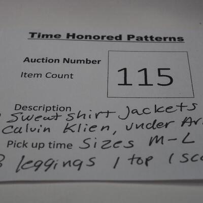 Lot 115 Sweatshirts and leggings