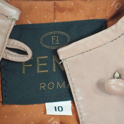 Lot 116 Vintage brown leather Fendi short jacket