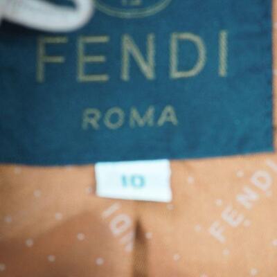 Lot 116 Vintage brown leather Fendi short jacket