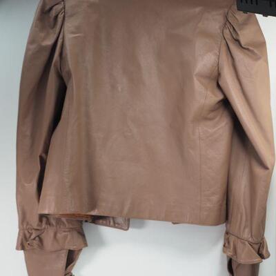 Lot 116 Vintage brown leather Fendi short jacket
