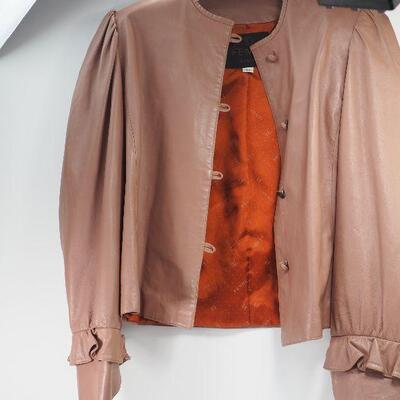 Lot 116 Vintage brown leather Fendi short jacket