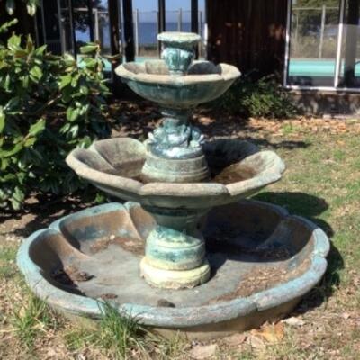 O-2056 Large Fiberglass and Cement Water Fountain 