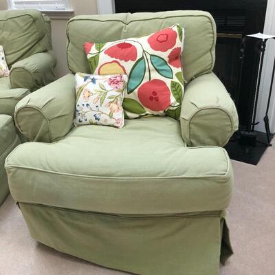 Lot 6 - Pair of Matching Armchairs w/t Ottoman