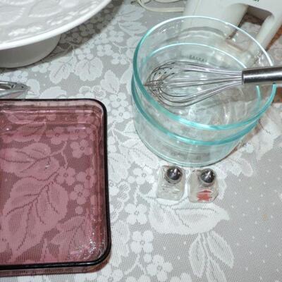 PEDESTAL CAKE STAND-HAND MIXER-AND BAKING ESSENTIALS
