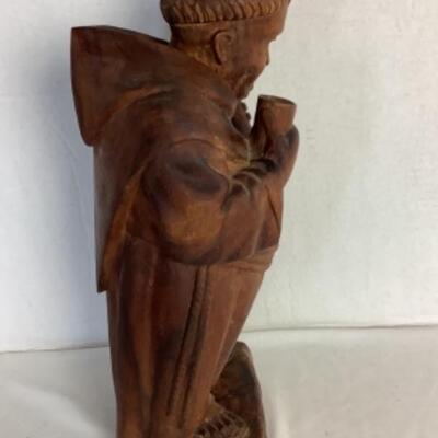 2070 Vintage Wood Carved Monk Friar Made In Ecuador