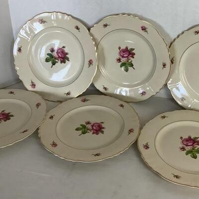 2073 Set of 6 Federal Shape Syracuse China Victoria Dinner Plates and Platter