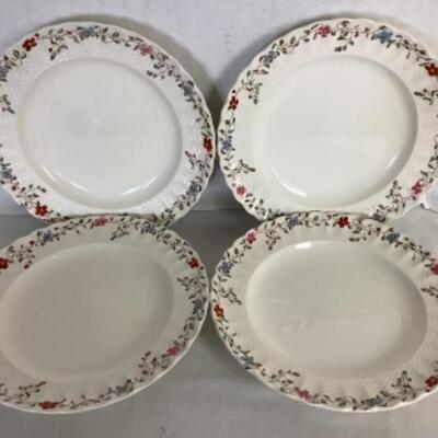 2076 Set of 4 Spode England Wicker Dale Dinner Plates