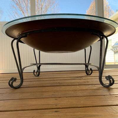 Lot 28 - Metal Fire Pit/Table & Whimsical Yard Decorations