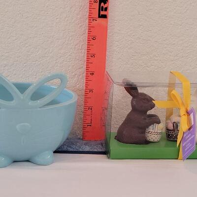 Lot 6:  New Bunny Bowl & Bunny Salt and Pepper Shakers 
