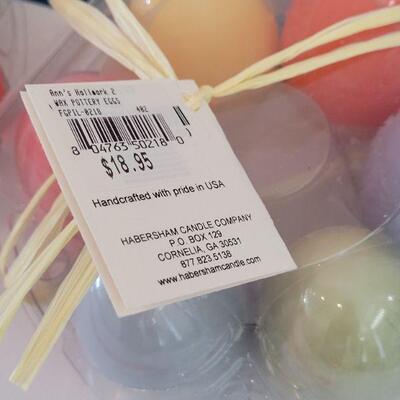 Lot 18: (2)  New Habersham Scented Wax Pottery Eggs