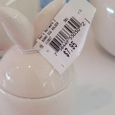 Lot 19: New (2) Bunny Candy Dishes and Decorative Egg Holders 