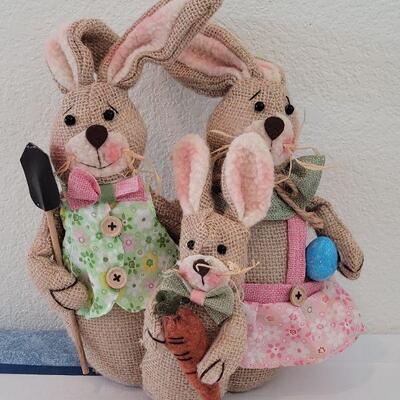 Lot 20: New Burlap Bunny Family 