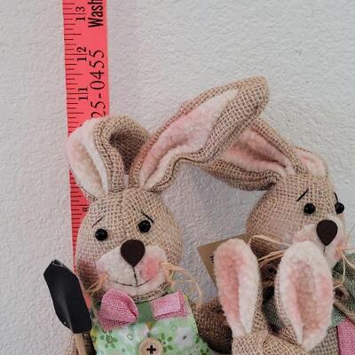 Lot 20: New Burlap Bunny Family 