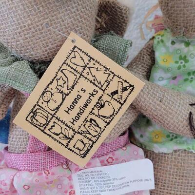 Lot 20: New Burlap Bunny Family 