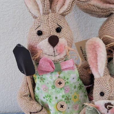 Lot 20: New Burlap Bunny Family 
