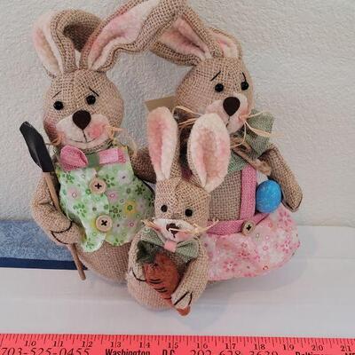 Lot 20: New Burlap Bunny Family 