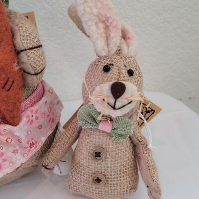 Lot 27:  (3) New Burlap Bunnies 
