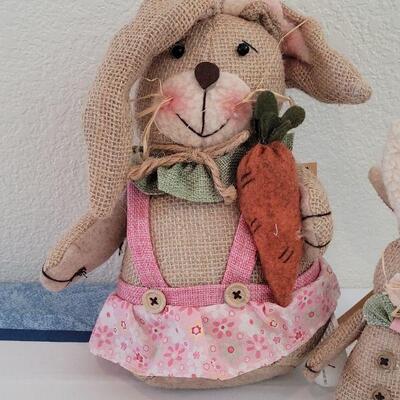 Lot 27:  (3) New Burlap Bunnies 