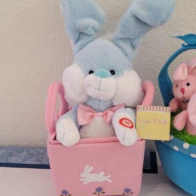Lot 28: (2) New Singing Easter Bunnies in Baskets