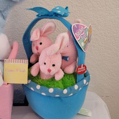 Lot 28: (2) New Singing Easter Bunnies in Baskets