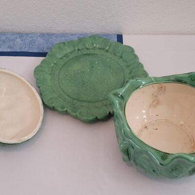 Lot 30: Vintage Ceramic Cabbage Soup Tureen with Lid and Plate 