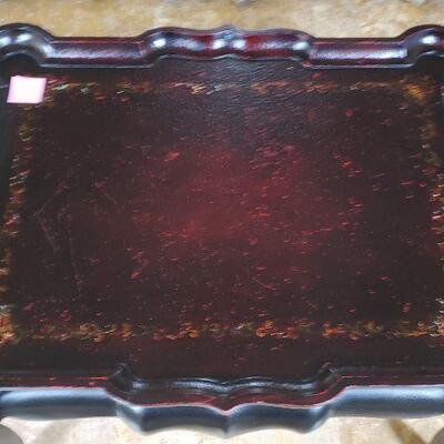 Dark Brown Wood Table, 34L, 27W, 22H