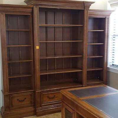 Stanley Wood Wall Unit Bookshelf, 92.5 x 8 Ft