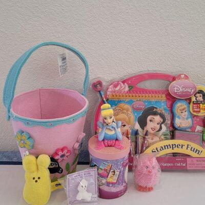 Lot 33: Felt Easter Basket, Disney Princess Card Games & Stamper Fun, Peep Bubbles, Grow a Bunny, Wind up Chick
