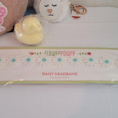 Lot 34: New Easter Purse Basket, Bunny Coin Purse, Headband, Bath Fizzie and Key Chain