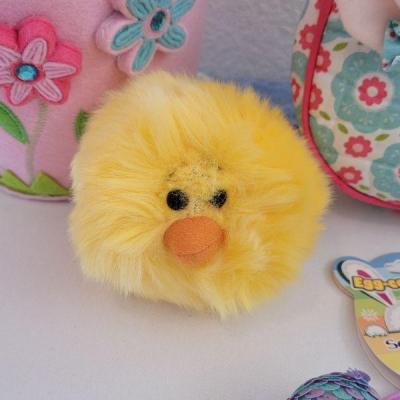 Lot 40: New Felt Easter Basket, Lamb Purse, Sequin Egg Pony Tail Holders,Lip Gloss& Little Chick Plushie
