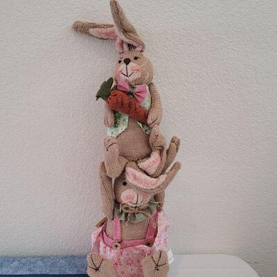 Lot 41: New Burlap Balancing Bunnies 