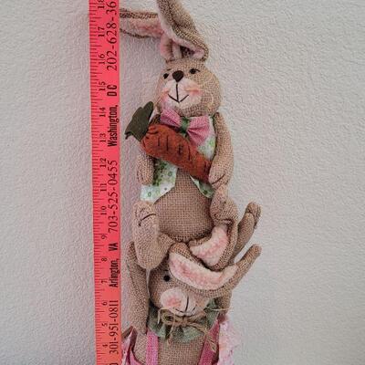 Lot 41: New Burlap Balancing Bunnies 